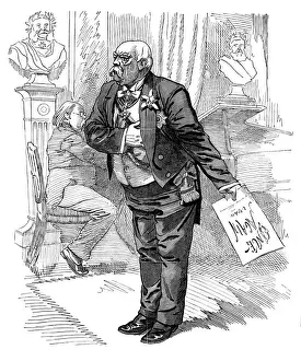 British London satire caricatures comics cartoon illustrations: Retiring man