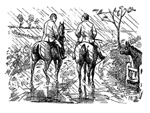 British London satire caricatures comics cartoon illustrations: Riding horses