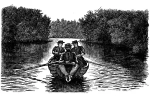 British London satire caricatures comics cartoon illustrations: River boat