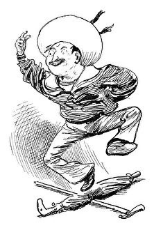 British London Satire Caricatures Comics Cartoon Illustration Prints: British London satire caricatures comics cartoon illustrations: Sailor