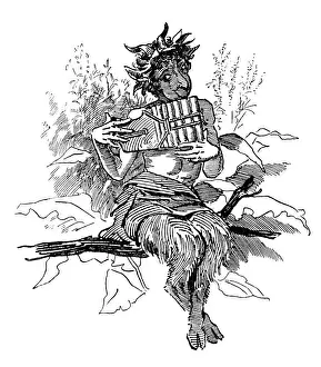 British London Satire Caricatures Comics Cartoon Illustration Prints: British London satire caricatures comics cartoon illustrations: Satyr