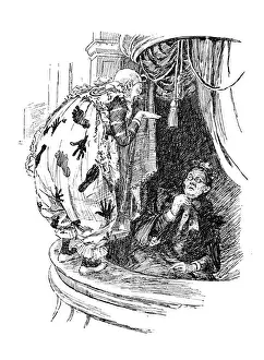 British London Satire Caricatures Comics Cartoon Illustration Prints: British London satire caricatures comics cartoon illustrations: Scary clown