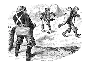 British London satire caricatures comics cartoon illustrations: Seal and lobster