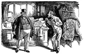 British London satire caricatures comics cartoon illustrations: Tailor
