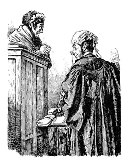 British London Satire Caricatures Comics Cartoon Illustration Prints: British London satire caricatures comics cartoon illustrations: Trial