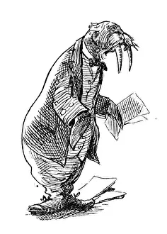 British London Satire Caricatures Comics Cartoon Illustration Prints: British London satire caricatures comics cartoon illustrations: Walrus