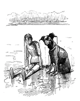 British London satire caricatures comics cartoon illustrations: Wet