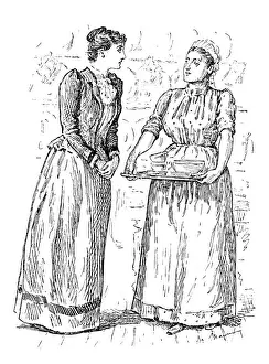 British London satire caricatures comics cartoon illustrations: Women