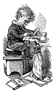 British London satire caricatures comics cartoon illustrations: Writing