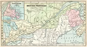 Images Dated 6th March 2017: British provinces Canada map 1875