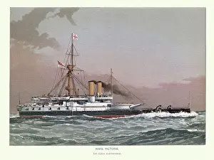 British Royal Navy warship HMS Victoria was the lead ship in her class of two battleships, 19th Century
