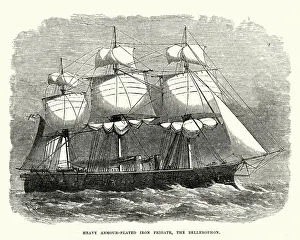 HMS (His Or Her Majesty's Ships) Prints: British Royal Navy Warships - HMS Bellerophon (1865)