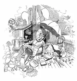 Victorian Satire Prints: British satire caricature comic cartoon illustration