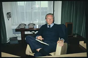 British Secretary of Defense Michael Heseltine in His Office