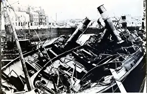 Invasion Prints: British Ships In Dunkerque Harbor 1940