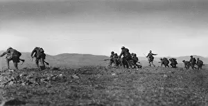 Crouching Prints: British Soldiers Advance During World War I