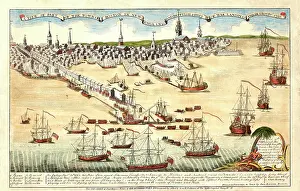 The Pierce Archive Prints: British soldiers landing in Boston Harbor