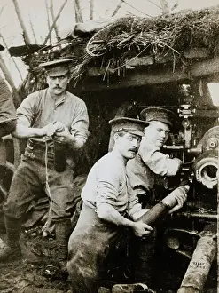 Fuse Prints: British Soldiers Loading Gunner at Ground Level Shelter
