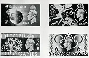 George Vi Prints: Four British Stamps Commemorating Olympic Games