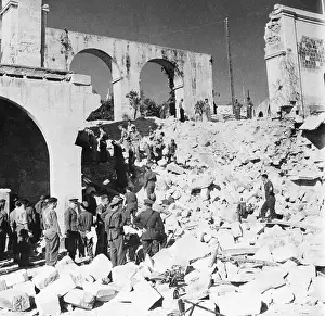 Malta Prints: British Troops Clearing Up Debris on Malta