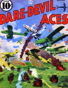Wwii Prints: British Vs. German Dogfight with Biplanes