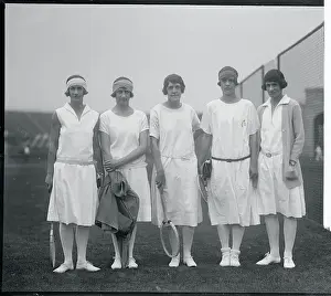British Women Tennis Players Posing During Play