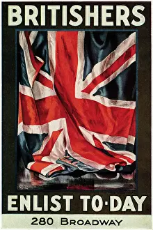 Color Print Prints: Britishers Enlist To-Day Recruitment Poster by Guy Lipscombe