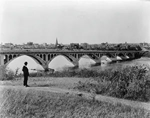 Saskatchewan Prints: Broadway Bridge Crossing Into Saskatoon In Saskatchewan
