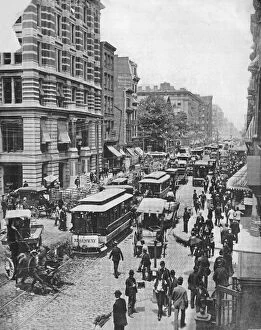 Horse-drawn Trams (Horsecars) Collection: Broadway View