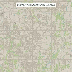 Images Dated 14th July 2018: Broken Arrow Oklahoma US City Street Map