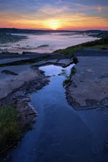 Images Dated 28th September 2018: Broken Road Autumn sunrise, Castleton, English Peak District. UK