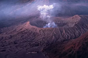Bromo volcano erupting