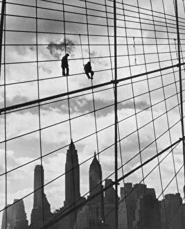 Images Dated 24th July 2010: Brooklyn Bridge Workers