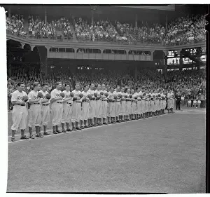 Homage Prints: Brooklyn Dodgers Observing Moment of Silence for Lou Gehrig