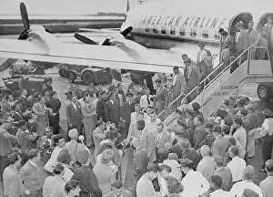 The Brooklyn Dodgers Stepping Out of Plane