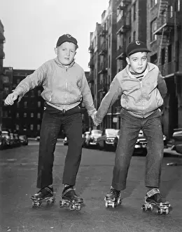 Arthritis Prints: Brothers Roller Skating in New York Street