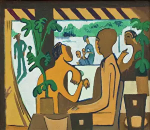 Expressionism Prints: Brown Figures in a Café, 1928-1929. Artist: Kirchner, Ernst Ludwig (1880-1938)