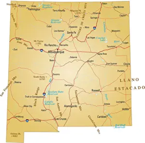 Brown isolated map of New Mexico