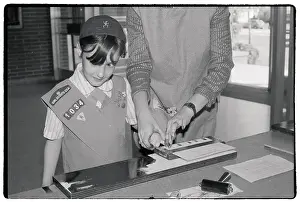 Fingerprint Prints: Brownie Scout Getting Fingerprinted