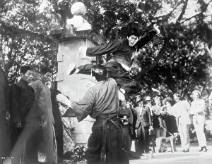 Karate Prints: Bruce Lee Demonstrating A Kung-Fu Kick