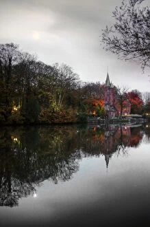 Bruges autumn evening mirror canal reflections