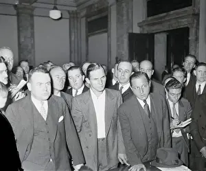 Bruno R. Hauptmann with Reporters Outside Courtroom