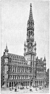 103626 Collection: Brussels Town Hall in Brussels, Belgium