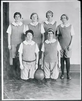 Prints of (Original Caption). Bryn Mawr Basketball Team. Kneeling left to right: Hermaine Sewitz, New York City; Francis Jay, (Captain), New York City Hoops Through Time: A Visual Journey of Basketball History: Bryn Mawr Basketball Team