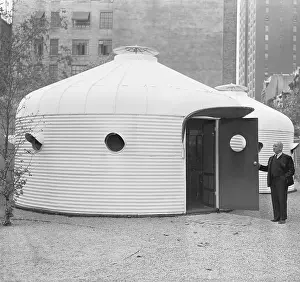 Portable Prints: Buckminster Fuller Inspects Bomb Shelter