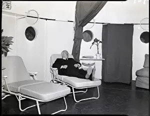 Bomb Shelter Prints: Buckminster Fuller Relaxes In Bomb Shelt