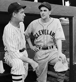 Dugout Prints: Bucky Harris Talking To Lou Boudreau