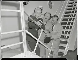 Bud Abbott and Family Aboard Ship
