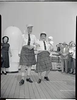 Bud Abbott and Lou Costello Performing in Kilts