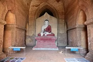 Images Dated 17th November 2015: Buddha at Dhamma Yan Gyi entrance Temple, Bagan, unesco ruins Myanmar. Asia